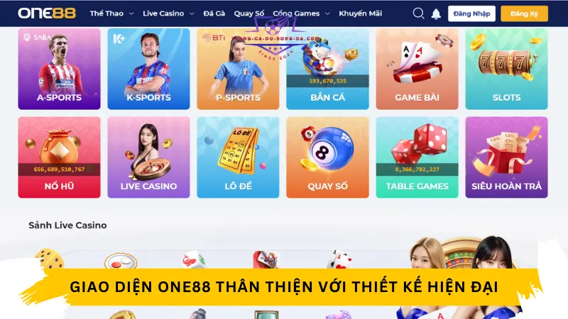 Giao diện One88 thân thiện với thiết kế hiện đại