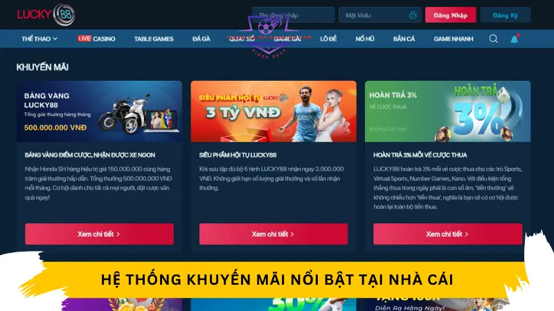 Hệ thống khuyến mãi nổi bật tại nhà cái