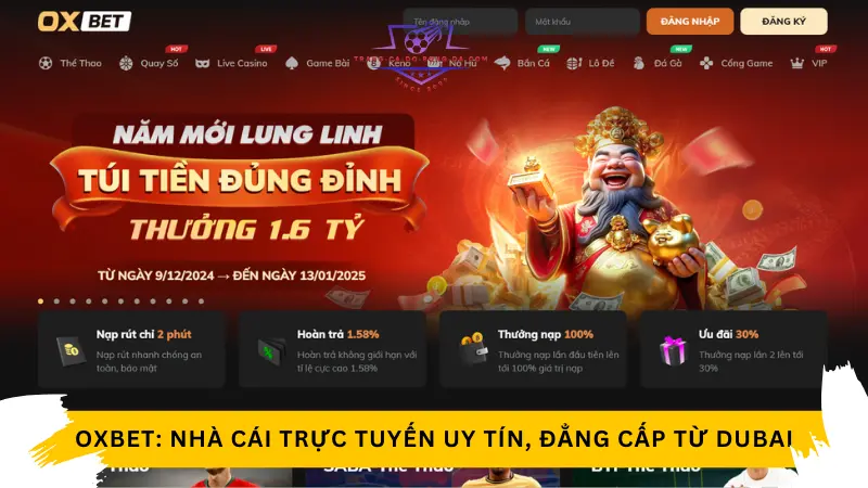 Oxbet: Nhà cái trực tuyến uy tín, đẳng cấp từ Dubai